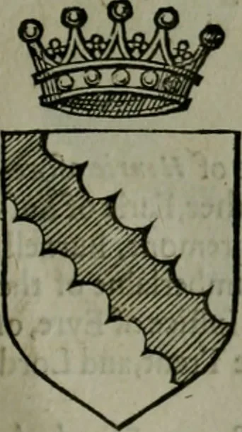 An illustration from A catalogve and succession of the kings, princes, dukes, marquesses, earles, and viscounts of this realme of England, since the Norman conquest, to this present yeere 1622. Together with their armes, wiues, and children; the times of their deaths and burials, with many of their memorable actions, 1622, leaf 338