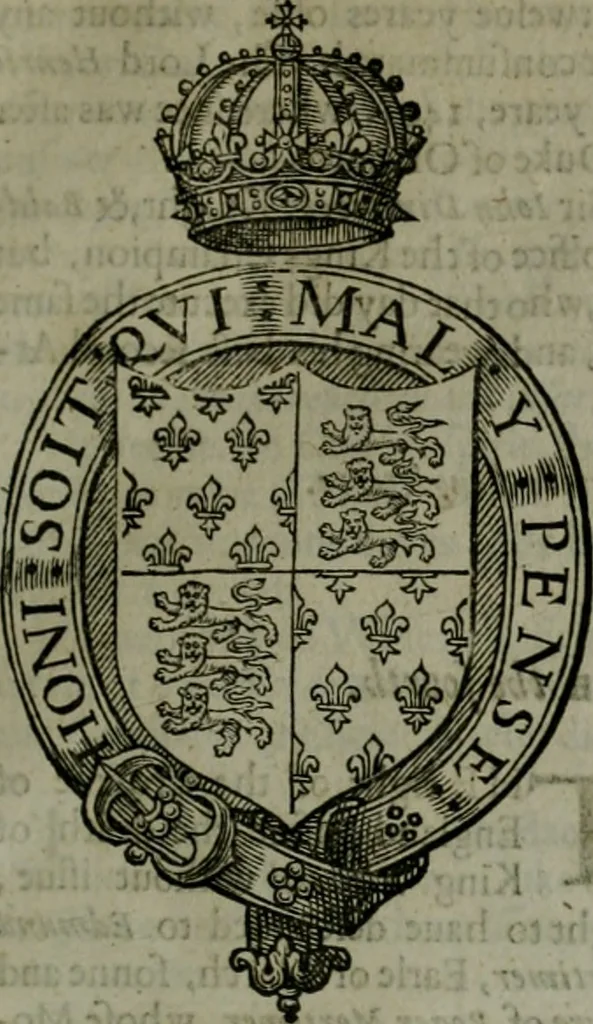 An illustration from A catalogve and succession of the kings, princes, dukes, marquesses, earles, and viscounts of this realme of England, since the Norman conquest, to this present yeere 1622. Together with their armes, wiues, and children; the times of their deaths and burials, with many of their memorable actions, 1622, leaf 34