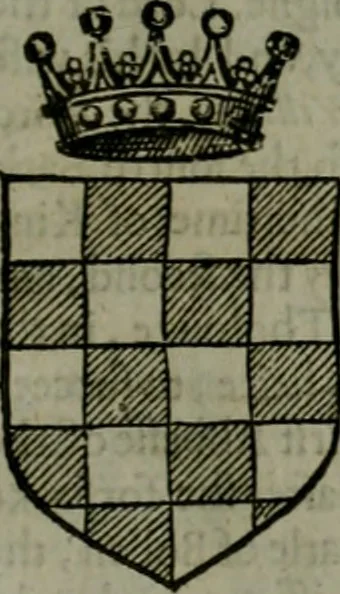 An illustration from A catalogve and succession of the kings, princes, dukes, marquesses, earles, and viscounts of this realme of England, since the Norman conquest, to this present yeere 1622. Together with their armes, wiues, and children; the times of their deaths and burials, with many of their memorable actions, 1622, leaf 342