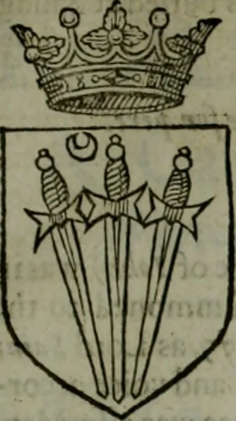 An illustration from A catalogve and succession of the kings, princes, dukes, marquesses, earles, and viscounts of this realme of England, since the Norman conquest, to this present yeere 1622. Together with their armes, wiues, and children; the times of their deaths and burials, with many of their memorable actions, 1622, leaf 354
