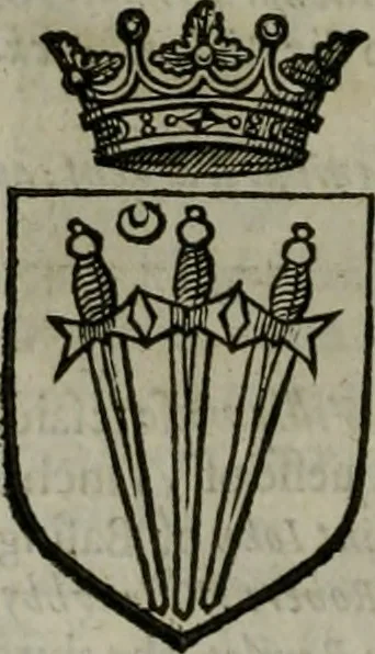 An illustration from A catalogve and succession of the kings, princes, dukes, marquesses, earles, and viscounts of this realme of England, since the Norman conquest, to this present yeere 1622. Together with their armes, wiues, and children; the times of their deaths and burials, with many of their memorable actions, 1622, leaf 355
