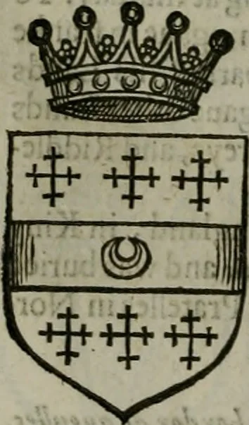 An illustration from A catalogve and succession of the kings, princes, dukes, marquesses, earles, and viscounts of this realme of England, since the Norman conquest, to this present yeere 1622. Together with their armes, wiues, and children; the times of their deaths and burials, with many of their memorable actions, 1622, leaf 357