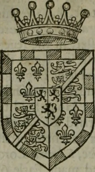 An illustration from A catalogve and succession of the kings, princes, dukes, marquesses, earles, and viscounts of this realme of England, since the Norman conquest, to this present yeere 1622. Together with their armes, wiues, and children; the times of their deaths and burials, with many of their memorable actions, 1622, leaf 359