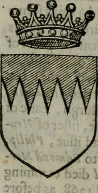 An illustration from A catalogve and succession of the kings, princes, dukes, marquesses, earles, and viscounts of this realme of England, since the Norman conquest, to this present yeere 1622. Together with their armes, wiues, and children; the times of their deaths and burials, with many of their memorable actions, 1622, leaf 363