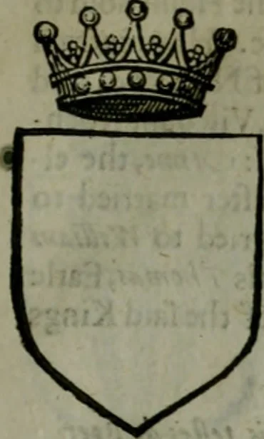 An illustration from A catalogve and succession of the kings, princes, dukes, marquesses, earles, and viscounts of this realme of England, since the Norman conquest, to this present yeere 1622. Together with their armes, wiues, and children; the times of their deaths and burials, with many of their memorable actions, 1622, leaf 364