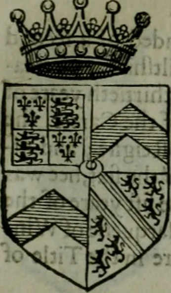 An illustration from A catalogve and succession of the kings, princes, dukes, marquesses, earles, and viscounts of this realme of England, since the Norman conquest, to this present yeere 1622. Together with their armes, wiues, and children; the times of their deaths and burials, with many of their memorable actions, 1622, leaf 364