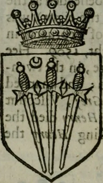 An illustration from A catalogve and succession of the kings, princes, dukes, marquesses, earles, and viscounts of this realme of England, since the Norman conquest, to this present yeere 1622. Together with their armes, wiues, and children; the times of their deaths and burials, with many of their memorable actions, 1622, leaf 365