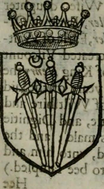 An illustration from A catalogve and succession of the kings, princes, dukes, marquesses, earles, and viscounts of this realme of England, since the Norman conquest, to this present yeere 1622. Together with their armes, wiues, and children; the times of their deaths and burials, with many of their memorable actions, 1622, leaf 365