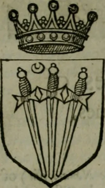 An illustration from A catalogve and succession of the kings, princes, dukes, marquesses, earles, and viscounts of this realme of England, since the Norman conquest, to this present yeere 1622. Together with their armes, wiues, and children; the times of their deaths and burials, with many of their memorable actions, 1622, leaf 366