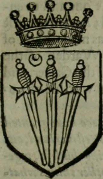 An illustration from A catalogve and succession of the kings, princes, dukes, marquesses, earles, and viscounts of this realme of England, since the Norman conquest, to this present yeere 1622. Together with their armes, wiues, and children; the times of their deaths and burials, with many of their memorable actions, 1622, leaf 366