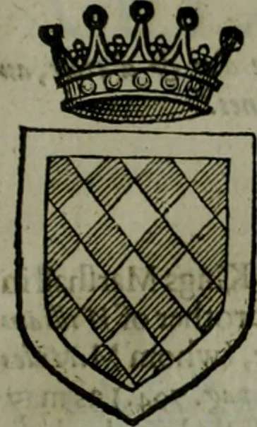 An illustration from A catalogve and succession of the kings, princes, dukes, marquesses, earles, and viscounts of this realme of England, since the Norman conquest, to this present yeere 1622. Together with their armes, wiues, and children; the times of their deaths and burials, with many of their memorable actions, 1622, leaf 374