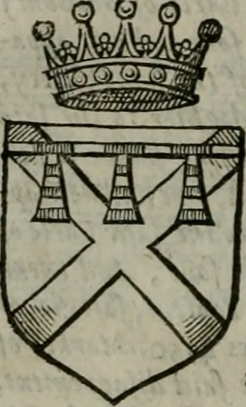 An illustration from A catalogve and succession of the kings, princes, dukes, marquesses, earles, and viscounts of this realme of England, since the Norman conquest, to this present yeere 1622. Together with their armes, wiues, and children; the times of their deaths and burials, with many of their memorable actions, 1622, leaf 381