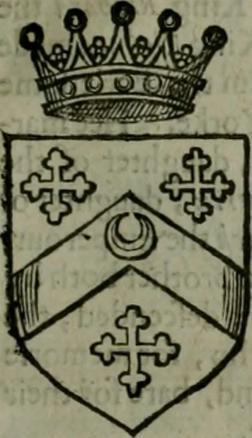 An illustration from A catalogve and succession of the kings, princes, dukes, marquesses, earles, and viscounts of this realme of England, since the Norman conquest, to this present yeere 1622. Together with their armes, wiues, and children; the times of their deaths and burials, with many of their memorable actions, 1622, leaf 384