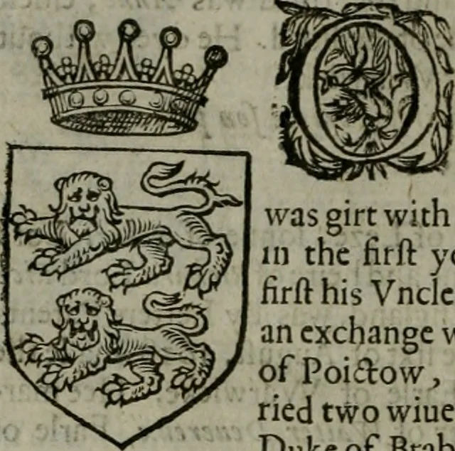 An illustration from A catalogve and succession of the kings, princes, dukes, marquesses, earles, and viscounts of this realme of England, since the Norman conquest, to this present yeere 1622. Together with their armes, wiues, and children; the times of their deaths and burials, with many of their memorable actions, 1622, leaf 385