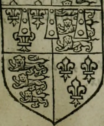 An illustration from A catalogve and succession of the kings, princes, dukes, marquesses, earles, and viscounts of this realme of England, since the Norman conquest, to this present yeere 1622. Together with their armes, wiues, and children; the times of their deaths and burials, with many of their memorable actions, 1622, leaf 386