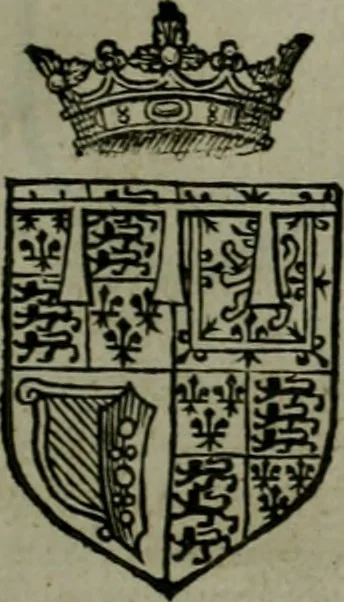 An illustration from A catalogve and succession of the kings, princes, dukes, marquesses, earles, and viscounts of this realme of England, since the Norman conquest, to this present yeere 1622. Together with their armes, wiues, and children; the times of their deaths and burials, with many of their memorable actions, 1622, leaf 388