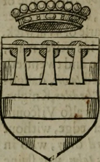 An illustration from A catalogve and succession of the kings, princes, dukes, marquesses, earles, and viscounts of this realme of England, since the Norman conquest, to this present yeere 1622. Together with their armes, wiues, and children; the times of their deaths and burials, with many of their memorable actions, 1622, leaf 393