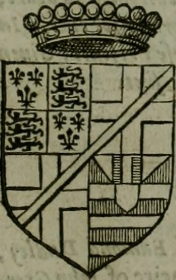 An illustration from A catalogve and succession of the kings, princes, dukes, marquesses, earles, and viscounts of this realme of England, since the Norman conquest, to this present yeere 1622. Together with their armes, wiues, and children; the times of their deaths and burials, with many of their memorable actions, 1622, leaf 394