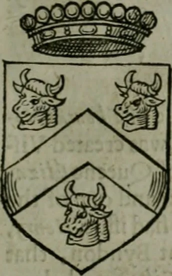 An illustration from A catalogve and succession of the kings, princes, dukes, marquesses, earles, and viscounts of this realme of England, since the Norman conquest, to this present yeere 1622. Together with their armes, wiues, and children; the times of their deaths and burials, with many of their memorable actions, 1622, leaf 396