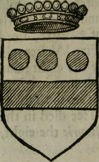 An illustration from A catalogve and succession of the kings, princes, dukes, marquesses, earles, and viscounts of this realme of England, since the Norman conquest, to this present yeere 1622. Together with their armes, wiues, and children; the times of their deaths and burials, with many of their memorable actions, 1622, leaf 397