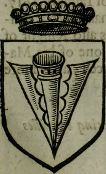 An illustration from A catalogve and succession of the kings, princes, dukes, marquesses, earles, and viscounts of this realme of England, since the Norman conquest, to this present yeere 1622. Together with their armes, wiues, and children; the times of their deaths and burials, with many of their memorable actions, 1622, leaf 398