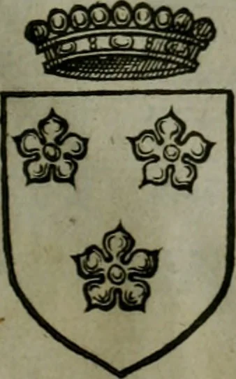 An illustration from A catalogve and succession of the kings, princes, dukes, marquesses, earles, and viscounts of this realme of England, since the Norman conquest, to this present yeere 1622. Together with their armes, wiues, and children; the times of their deaths and burials, with many of their memorable actions, 1622, leaf 402