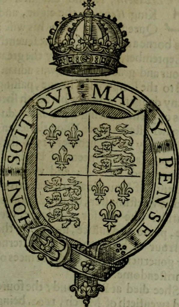 An illustration from A catalogve and succession of the kings, princes, dukes, marquesses, earles, and viscounts of this realme of England, since the Norman conquest, to this present yeere 1622. Together with their armes, wiues, and children; the times of their deaths and burials, with many of their memorable actions, 1622, leaf 52