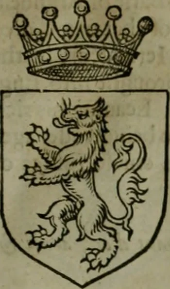 An illustration from A catalogve and succession of the kings, princes, dukes, marquesses, earles, and viscounts of this realme of England, since the Norman conquest, to this present yeere 1622. Together with their armes, wiues, and children; the times of their deaths and burials, with many of their memorable actions, 1622, leaf 58