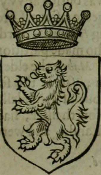 An illustration from A catalogve and succession of the kings, princes, dukes, marquesses, earles, and viscounts of this realme of England, since the Norman conquest, to this present yeere 1622. Together with their armes, wiues, and children; the times of their deaths and burials, with many of their memorable actions, 1622, leaf 58