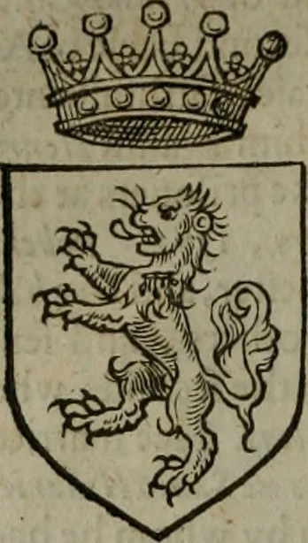 An illustration from A catalogve and succession of the kings, princes, dukes, marquesses, earles, and viscounts of this realme of England, since the Norman conquest, to this present yeere 1622. Together with their armes, wiues, and children; the times of their deaths and burials, with many of their memorable actions, 1622, leaf 59