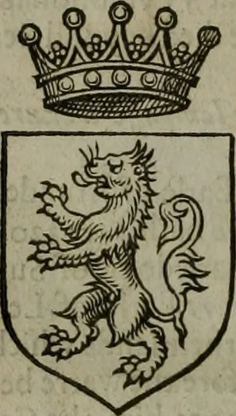 An illustration from A catalogve and succession of the kings, princes, dukes, marquesses, earles, and viscounts of this realme of England, since the Norman conquest, to this present yeere 1622. Together with their armes, wiues, and children; the times of their deaths and burials, with many of their memorable actions, 1622, leaf 59