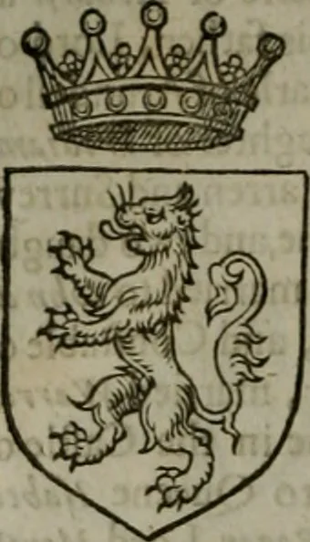 An illustration from A catalogve and succession of the kings, princes, dukes, marquesses, earles, and viscounts of this realme of England, since the Norman conquest, to this present yeere 1622. Together with their armes, wiues, and children; the times of their deaths and burials, with many of their memorable actions, 1622, leaf 61