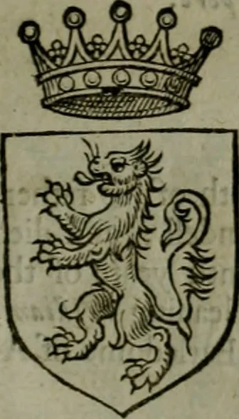 An illustration from A catalogve and succession of the kings, princes, dukes, marquesses, earles, and viscounts of this realme of England, since the Norman conquest, to this present yeere 1622. Together with their armes, wiues, and children; the times of their deaths and burials, with many of their memorable actions, 1622, leaf 62