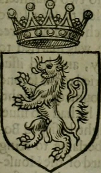 An illustration from A catalogve and succession of the kings, princes, dukes, marquesses, earles, and viscounts of this realme of England, since the Norman conquest, to this present yeere 1622. Together with their armes, wiues, and children; the times of their deaths and burials, with many of their memorable actions, 1622, leaf 64