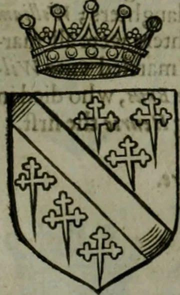 An illustration from A catalogve and succession of the kings, princes, dukes, marquesses, earles, and viscounts of this realme of England, since the Norman conquest, to this present yeere 1622. Together with their armes, wiues, and children; the times of their deaths and burials, with many of their memorable actions, 1622, leaf 66