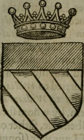 An illustration from A catalogve and succession of the kings, princes, dukes, marquesses, earles, and viscounts of this realme of England, since the Norman conquest, to this present yeere 1622. Together with their armes, wiues, and children; the times of their deaths and burials, with many of their memorable actions, 1622, leaf 69