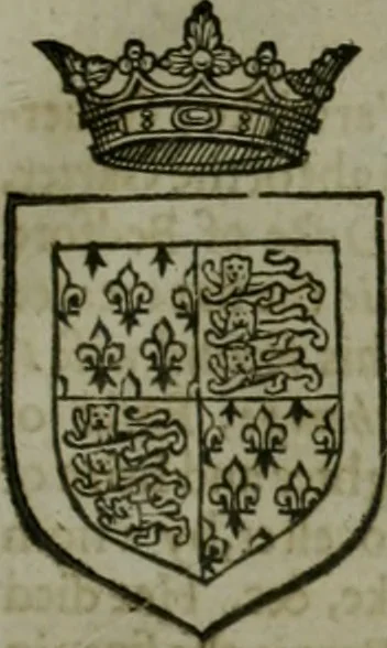 An illustration from A catalogve and succession of the kings, princes, dukes, marquesses, earles, and viscounts of this realme of England, since the Norman conquest, to this present yeere 1622. Together with their armes, wiues, and children; the times of their deaths and burials, with many of their memorable actions, 1622, leaf 70