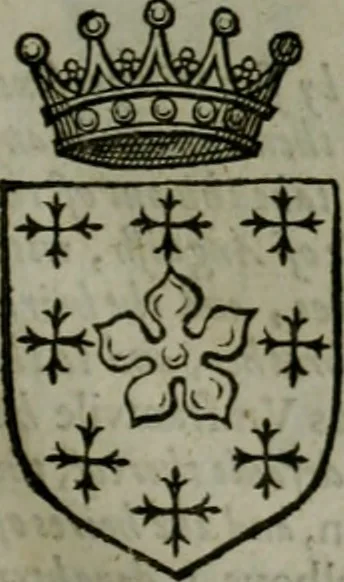 An illustration from A catalogve and succession of the kings, princes, dukes, marquesses, earles, and viscounts of this realme of England, since the Norman conquest, to this present yeere 1622. Together with their armes, wiues, and children; the times of their deaths and burials, with many of their memorable actions, 1622, leaf 72