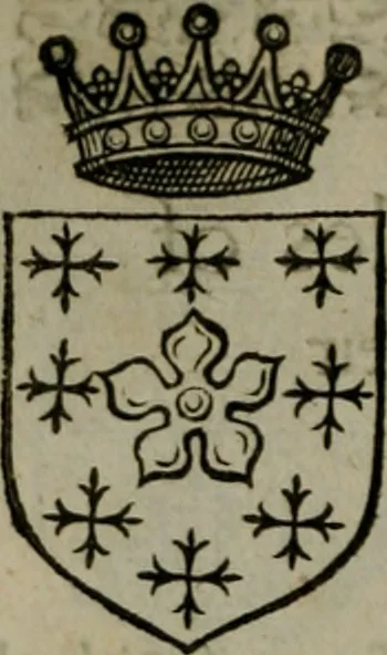 An illustration from A catalogve and succession of the kings, princes, dukes, marquesses, earles, and viscounts of this realme of England, since the Norman conquest, to this present yeere 1622. Together with their armes, wiues, and children; the times of their deaths and burials, with many of their memorable actions, 1622, leaf 73