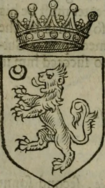 An illustration from A catalogve and succession of the kings, princes, dukes, marquesses, earles, and viscounts of this realme of England, since the Norman conquest, to this present yeere 1622. Together with their armes, wiues, and children; the times of their deaths and burials, with many of their memorable actions, 1622, leaf 75