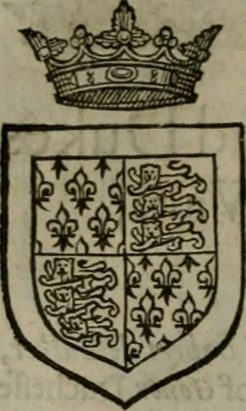 An illustration from A catalogve and succession of the kings, princes, dukes, marquesses, earles, and viscounts of this realme of England, since the Norman conquest, to this present yeere 1622. Together with their armes, wiues, and children; the times of their deaths and burials, with many of their memorable actions, 1622, leaf 77