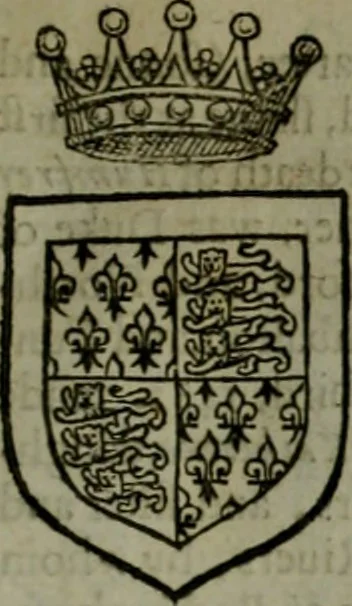An illustration from A catalogve and succession of the kings, princes, dukes, marquesses, earles, and viscounts of this realme of England, since the Norman conquest, to this present yeere 1622. Together with their armes, wiues, and children; the times of their deaths and burials, with many of their memorable actions, 1622, leaf 78