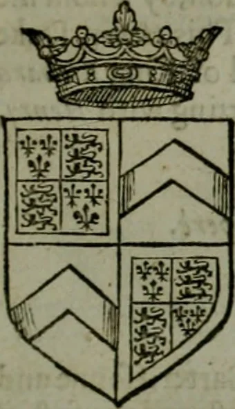 An illustration from A catalogve and succession of the kings, princes, dukes, marquesses, earles, and viscounts of this realme of England, since the Norman conquest, to this present yeere 1622. Together with their armes, wiues, and children; the times of their deaths and burials, with many of their memorable actions, 1622, leaf 78