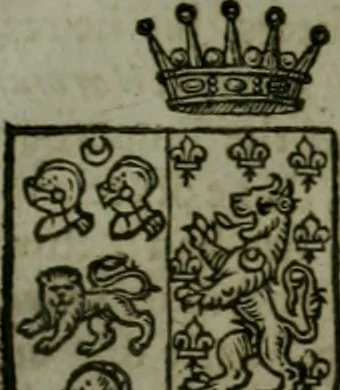 An illustration from A catalogve and succession of the kings, princes, dukes, marquesses, earles, and viscounts of this realme of England, since the Norman conquest, to this present yeere 1622. Together with their armes, wiues, and children; the times of their deaths and burials, with many of their memorable actions, 1622, leaf 80
