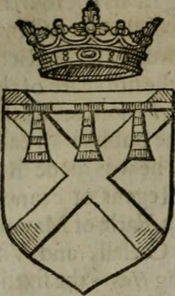 An illustration from A catalogve and succession of the kings, princes, dukes, marquesses, earles, and viscounts of this realme of England, since the Norman conquest, to this present yeere 1622. Together with their armes, wiues, and children; the times of their deaths and burials, with many of their memorable actions, 1622, leaf 83
