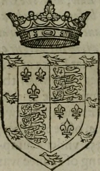 An illustration from A catalogve and succession of the kings, princes, dukes, marquesses, earles, and viscounts of this realme of England, since the Norman conquest, to this present yeere 1622. Together with their armes, wiues, and children; the times of their deaths and burials, with many of their memorable actions, 1622, leaf 83