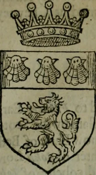 An illustration from A catalogve and succession of the kings, princes, dukes, marquesses, earles, and viscounts of this realme of England, since the Norman conquest, to this present yeere 1622. Together with their armes, wiues, and children; the times of their deaths and burials, with many of their memorable actions, 1622, leaf 84