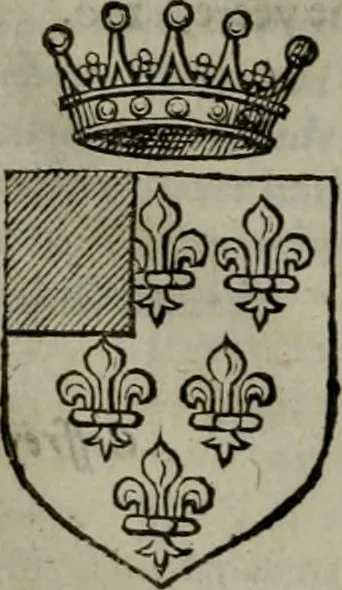 An illustration from A catalogve and succession of the kings, princes, dukes, marquesses, earles, and viscounts of this realme of England, since the Norman conquest, to this present yeere 1622. Together with their armes, wiues, and children; the times of their deaths and burials, with many of their memorable actions, 1622, leaf 89