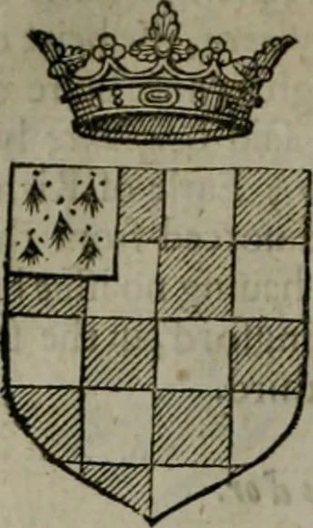 An illustration from A catalogve and succession of the kings, princes, dukes, marquesses, earles, and viscounts of this realme of England, since the Norman conquest, to this present yeere 1622. Together with their armes, wiues, and children; the times of their deaths and burials, with many of their memorable actions, 1622, leaf 91