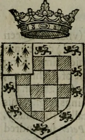 An illustration from A catalogve and succession of the kings, princes, dukes, marquesses, earles, and viscounts of this realme of England, since the Norman conquest, to this present yeere 1622. Together with their armes, wiues, and children; the times of their deaths and burials, with many of their memorable actions, 1622, leaf 91